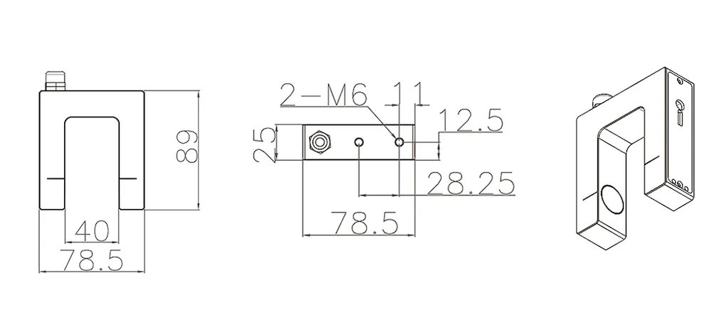 A100 Infrared Edge Web Guide Sensor - Specification Drawing