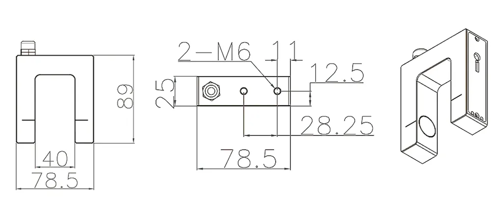  A200 Ultrasonic Edge Web Guide Sensor - Specification Drawing